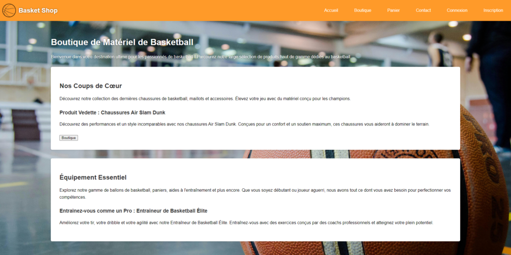 Page d'accueil